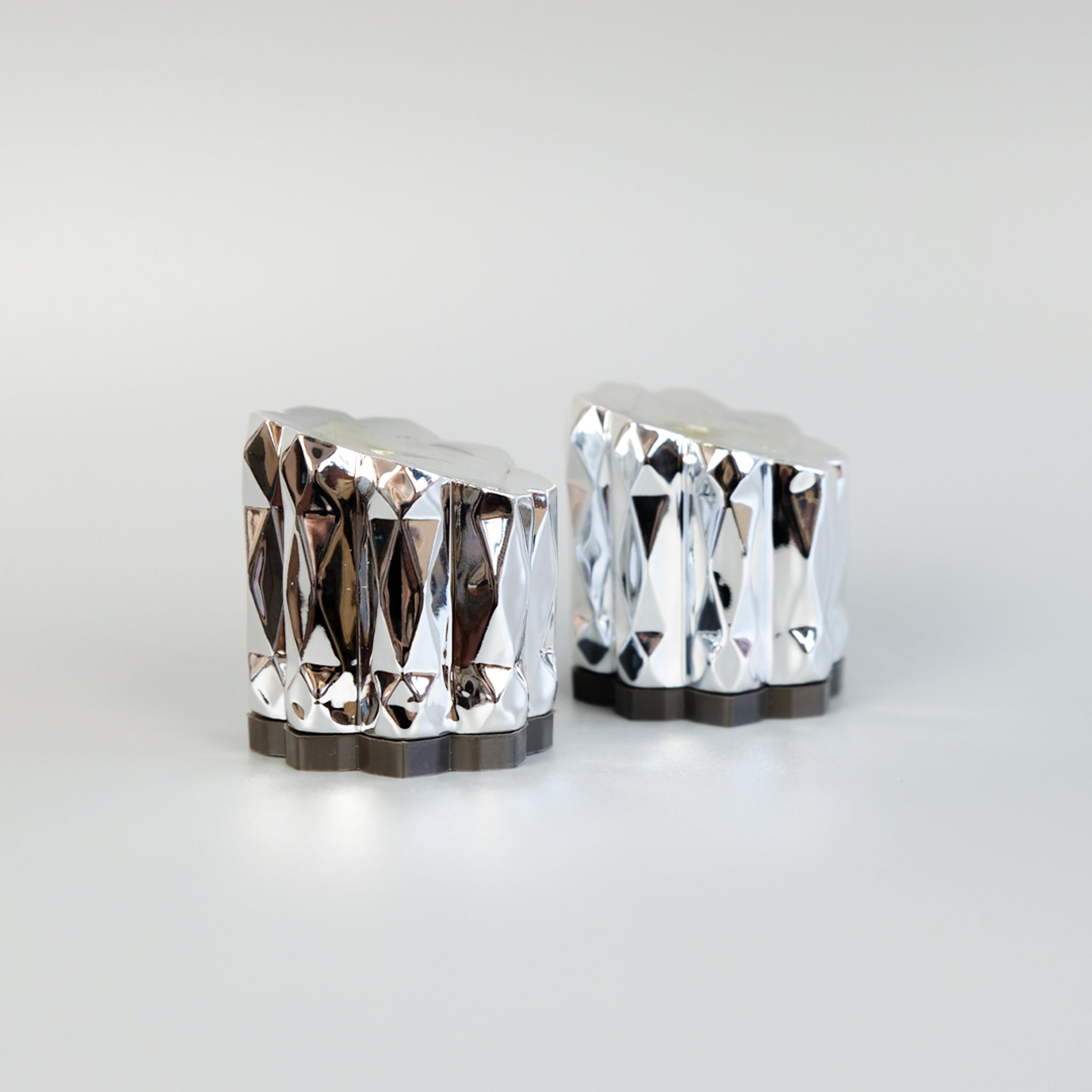 SILVER GEOMETRIC HEELS 55MM
