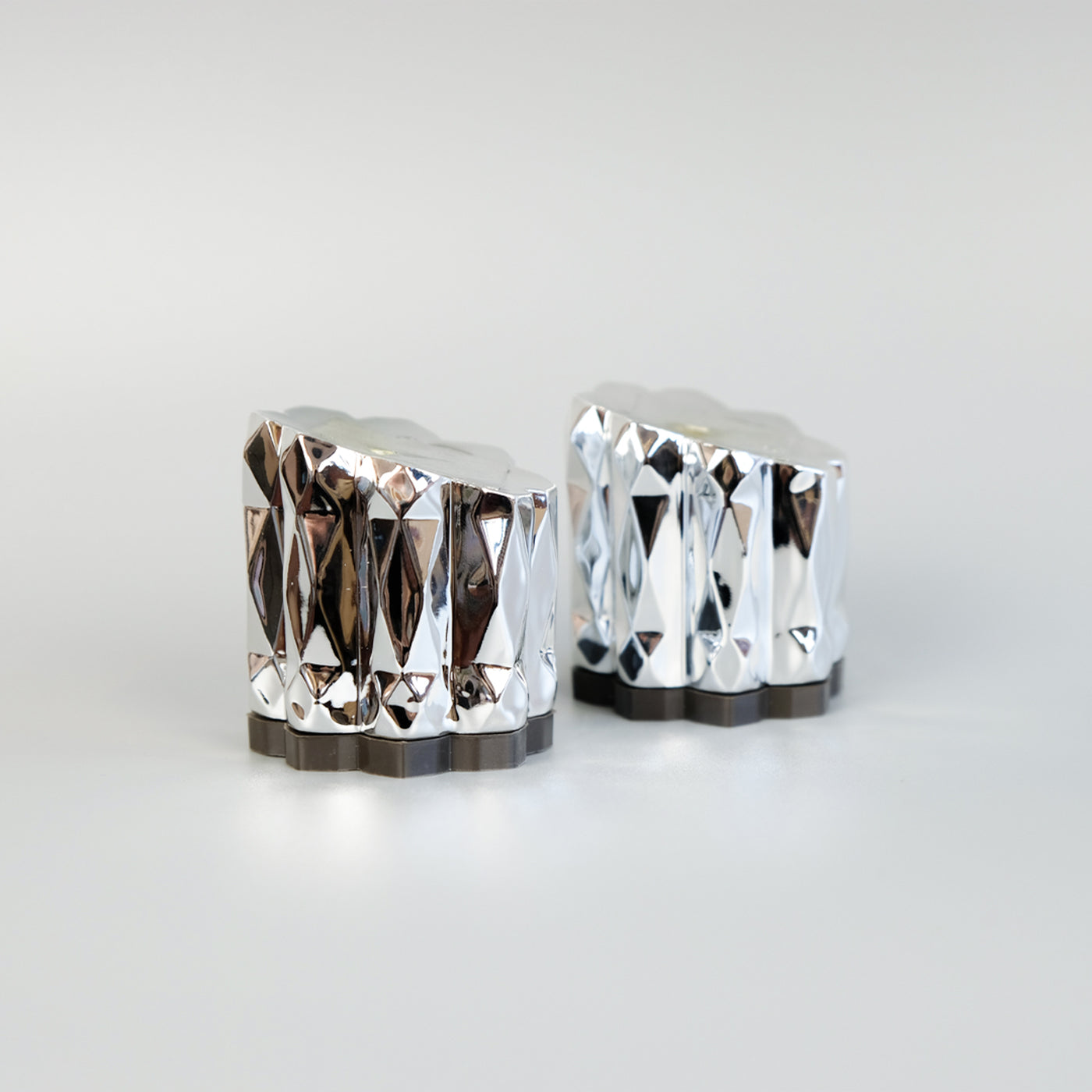 SILVER GEOMETRIC HEELS 55MM