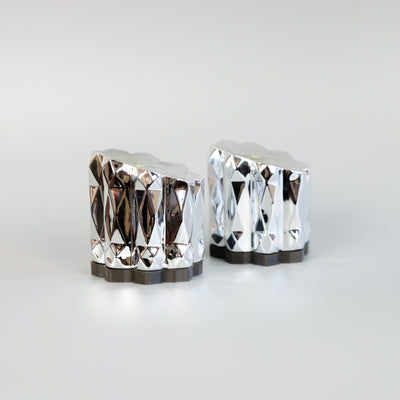 SILVER GEOMETRIC HEELS 55MM
