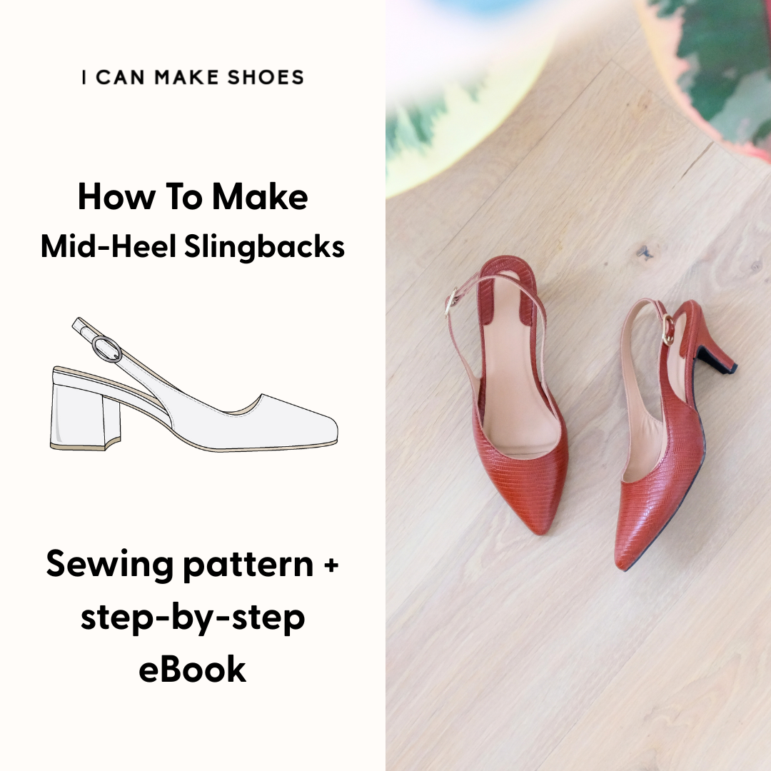 Shoe Pattern + eBook - Mid-Heel Pointed Slingback