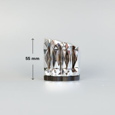SILVER GEOMETRIC HEELS 55MM